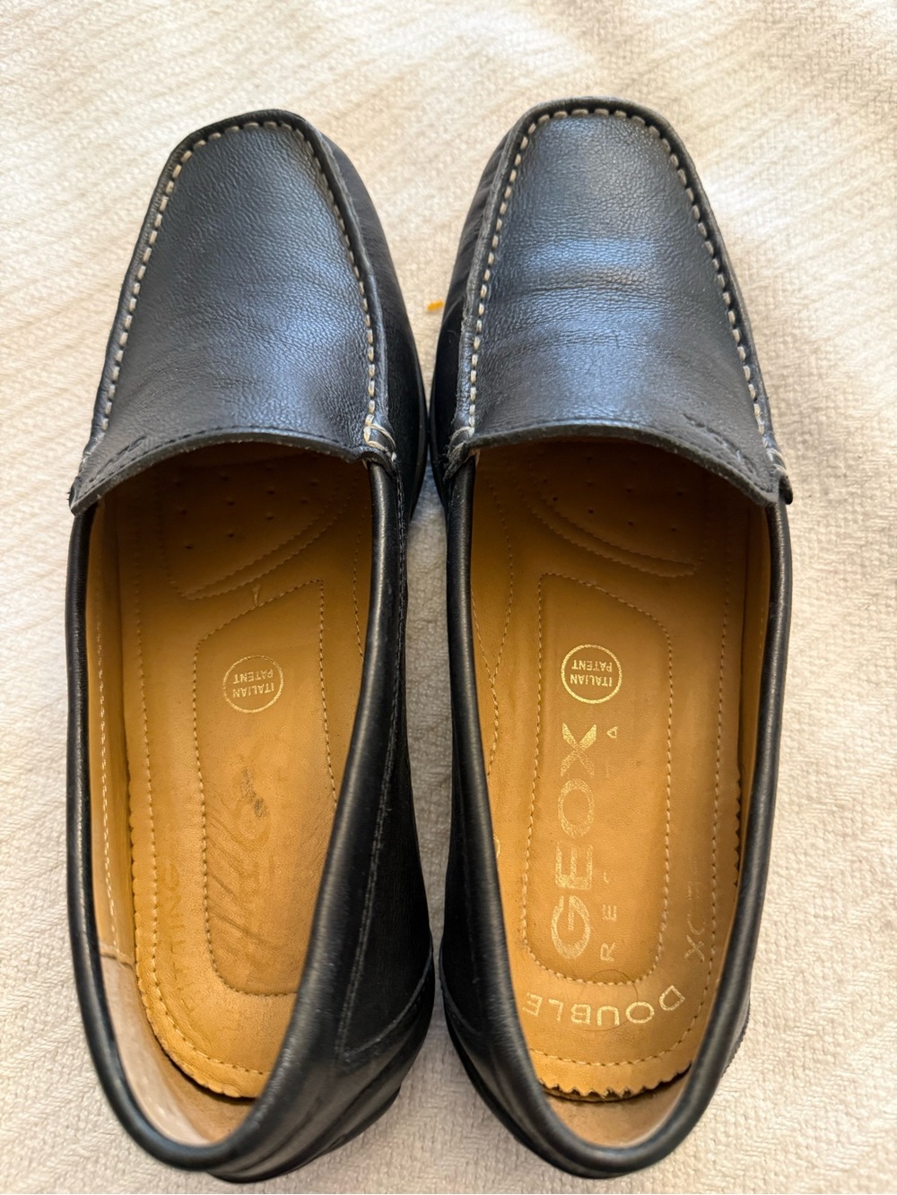 Geox Black Leather Men's Slip-On Loafers